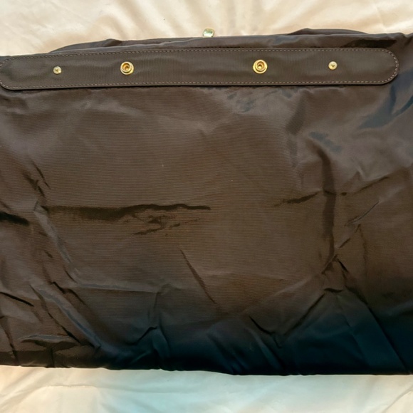Louis Vuitton.  A Brown Nylon Suiter Garment Bag with Gold Hanger - Picture 4 of 4